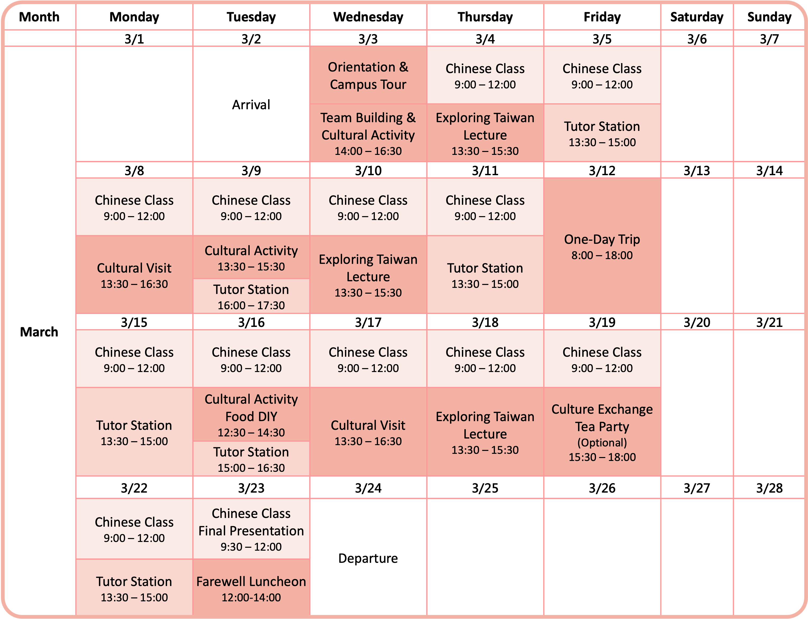 Schedule